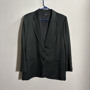 Theory Women’s Wool Blend Blazer Emerald Green, Size 10 2 Button Suit Separate